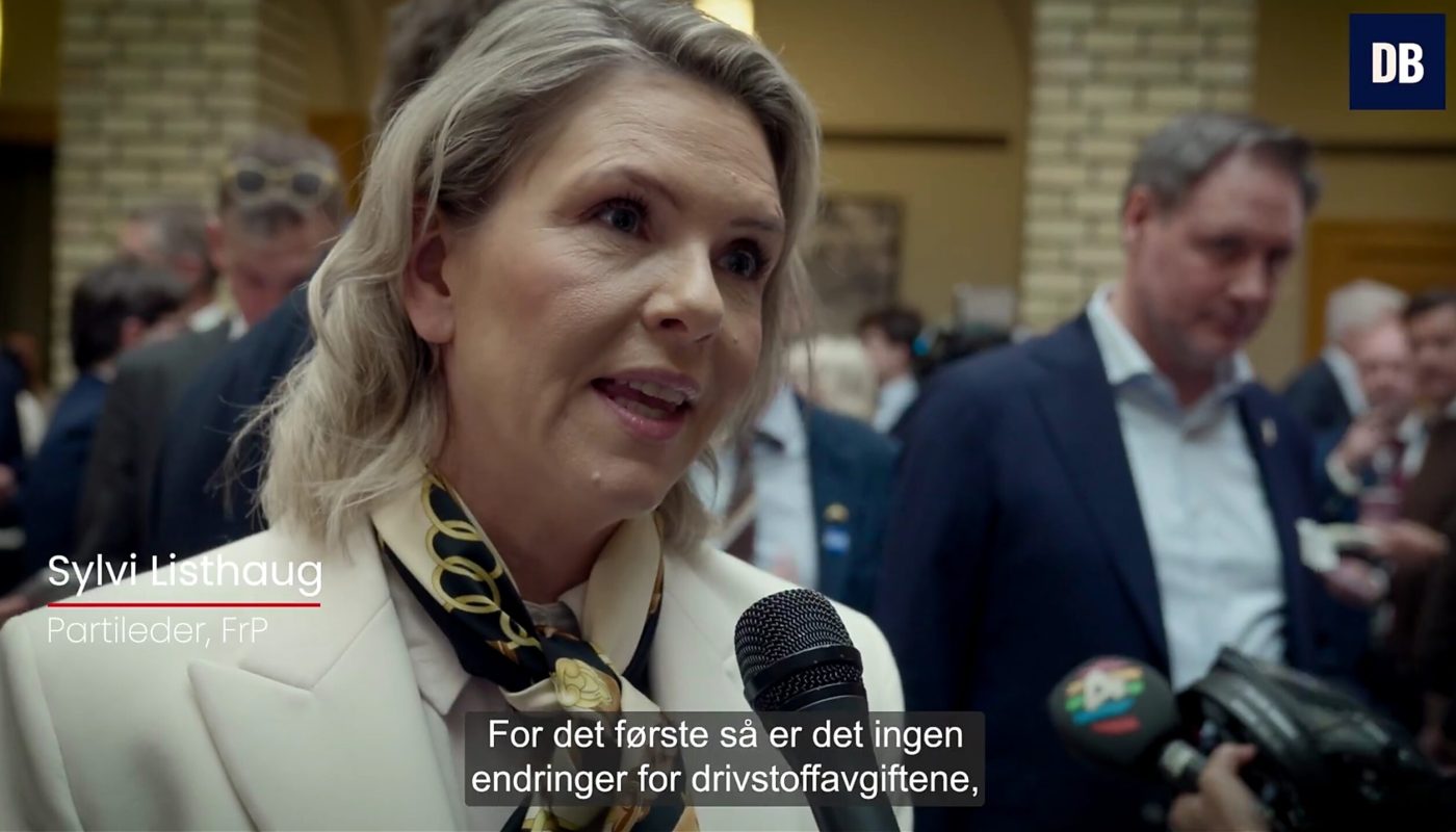 DinBedrift tok en hel rekke video-intervjuer med ulike politikere under lansering av statsbudsjett 2027 tidligere i uken. Her eksemplifisert ved partileder Sylvi Listhaug (FrP).
Foto: Andreas Reinhardt, Stang Media
