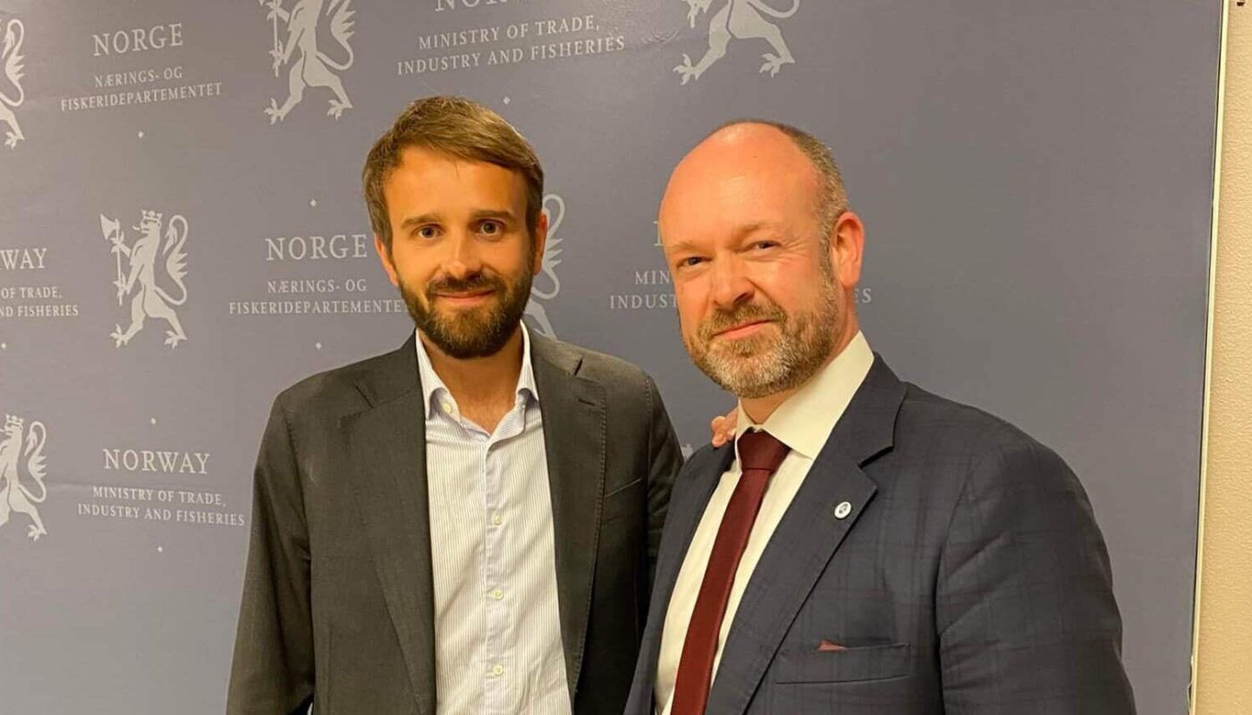 SMB Norges Jørund Rytman møtte næringsmininster Jan Christian Vestre (Ap)