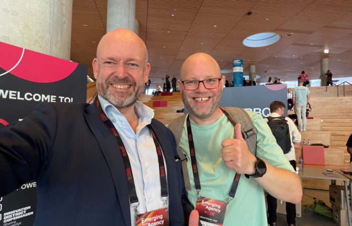Jørund Rytman (SMB Norge) og vår reporter Klaus Jakobsen, på Investor Day/TechBBQ, København i august 26. Er det håp for en god teknologifestival også i Norge?
Foto: Jørund Rytman