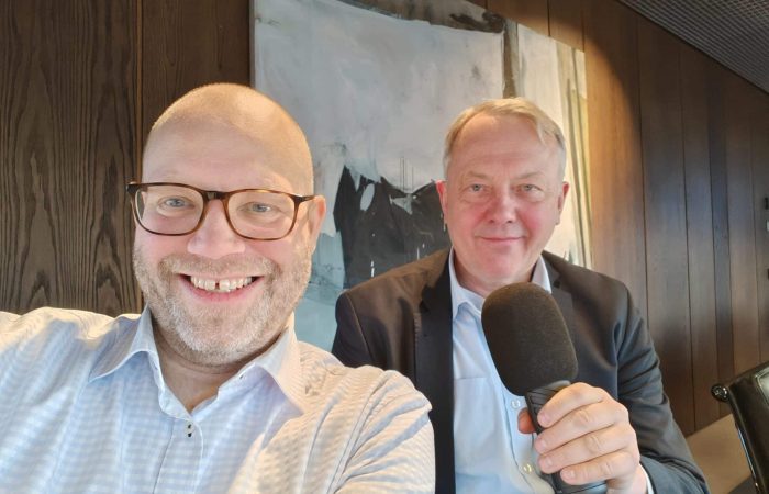 Reporter Klaus Jakobsen, og partner advokatfirma Simonsen Vogt Wiig, Nicolay Skarning.