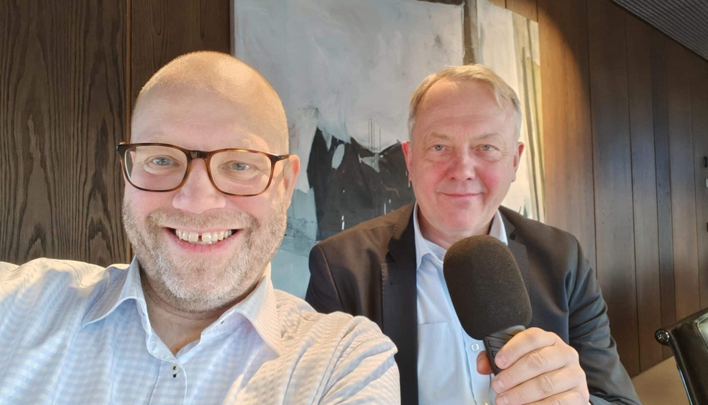 Reporter Klaus Jakobsen, og partner advokatfirma Simonsen Vogt Wiig, Nicolay Skarning.