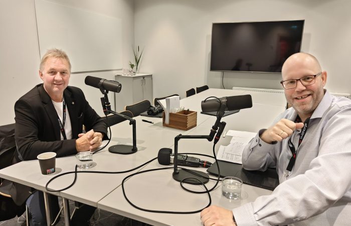 Pål Morten Borgli vil bli en forkjemper for små og mellomstore bedrifter på Stortinget. Her i podcastprat med vår reporter Klaus Jakobsen.
Foto: Monjia Mzali