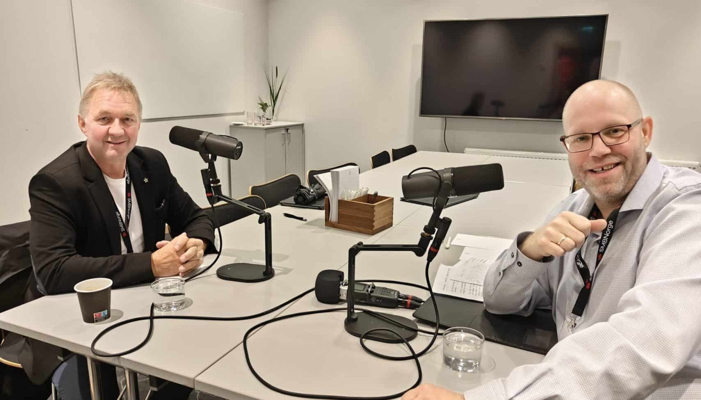 Pål Morten Borgli vil bli en forkjemper for små og mellomstore bedrifter på Stortinget. Her i podcastprat med vår reporter Klaus Jakobsen.
Foto: Monjia Mzali