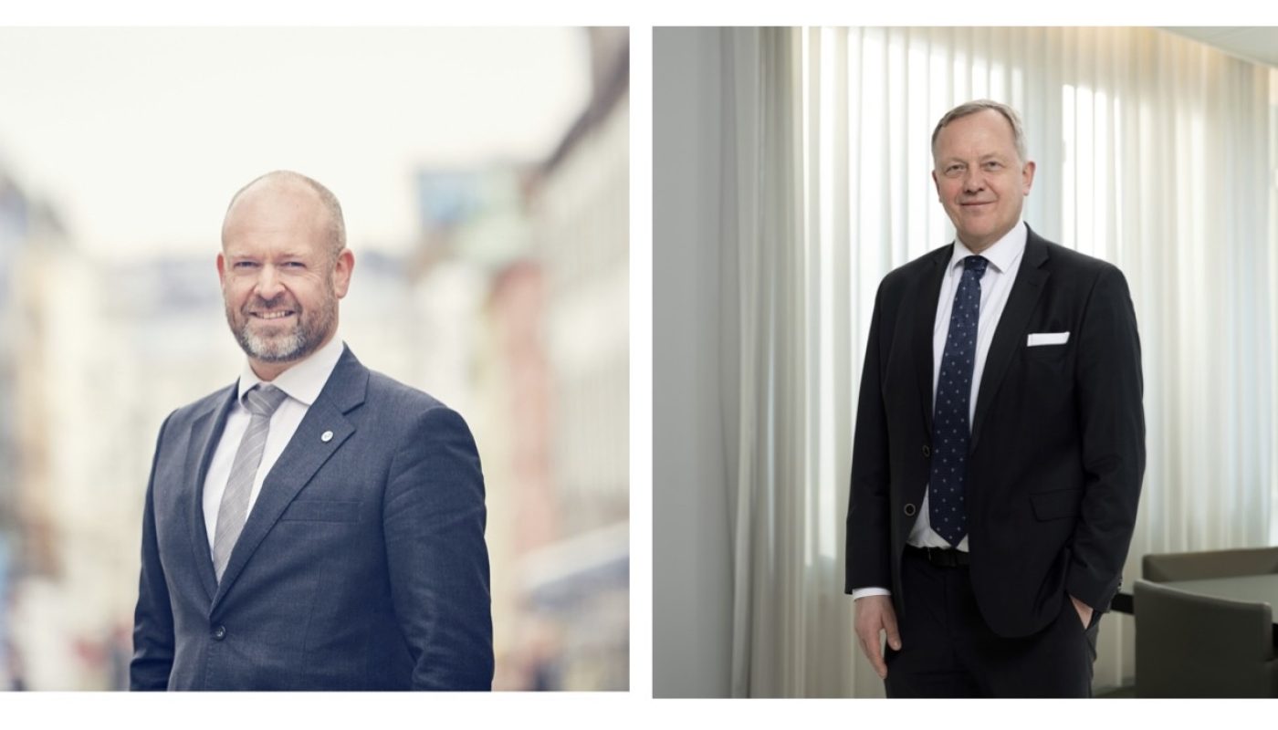 Administrerende direktør i SMB Norge, Jørund Rytman og advokat Nicolay Skarning ved Advokatfirmaet Simonsen Vogt Wiig