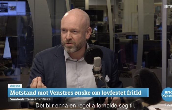 Jørund i Dagsnytt 18 mot Venstres lovforslag.