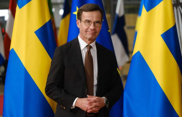 Sveriges statsminister Ulf Kristersson. Shutterstock.