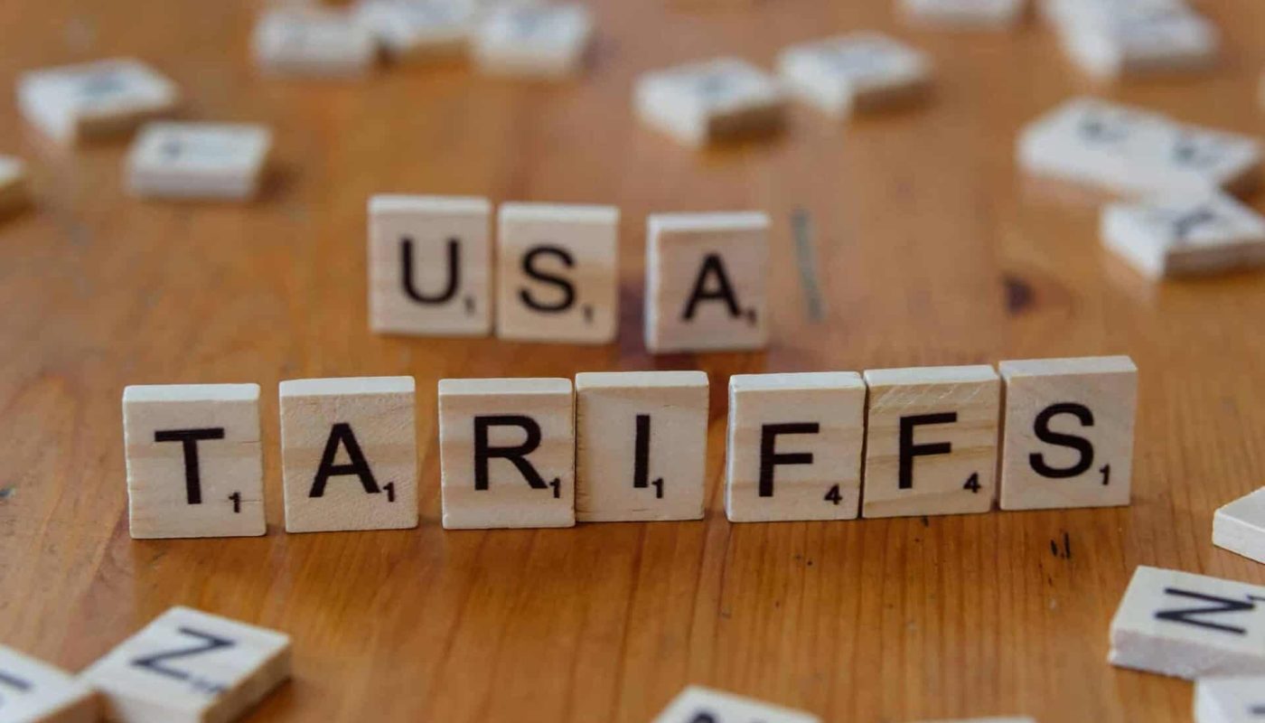 Usa tariffs concept with scrabble tiles